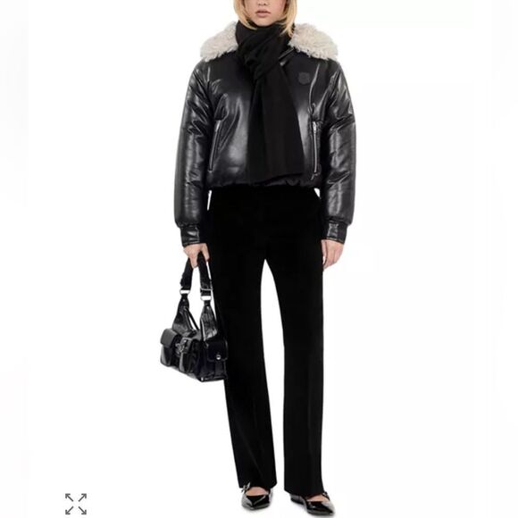 $715 THE KOOPLES Faux Leather Puffer Jacket NWT LARGE - Picture 2 of 13